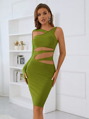 Casual Wrap Irregular Clipping Backless Solid Dress