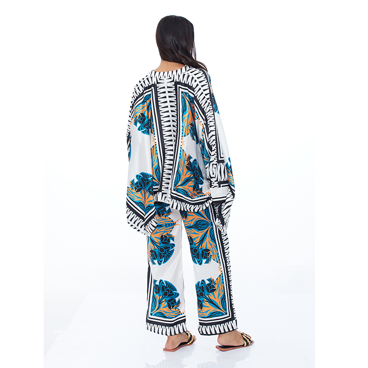 Casual Printed Shirt and Pants Two Piece Set Flaxmaker