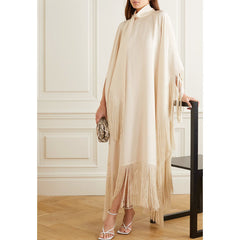 Tassel Solid Color Maxi Dress