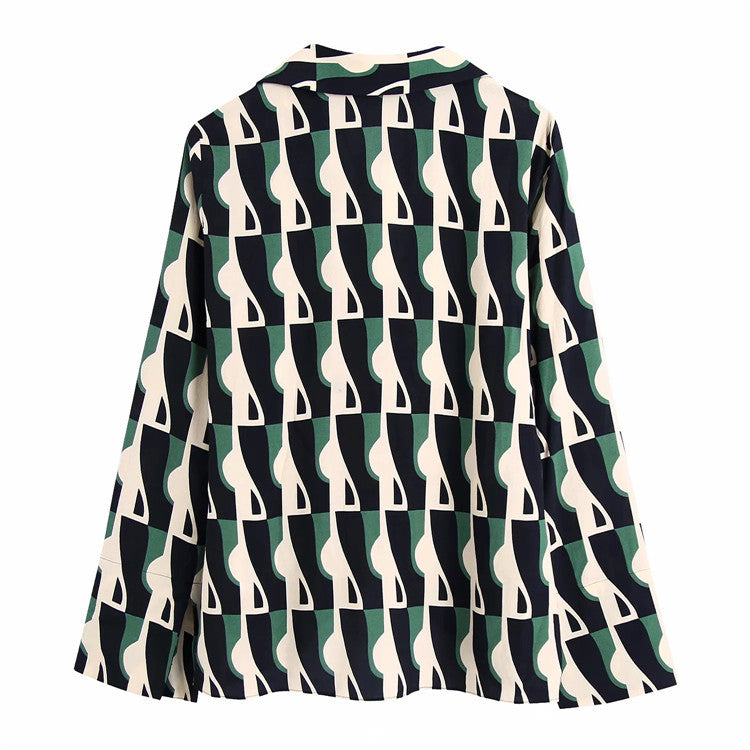 Casual Printed Shirt and Pants Two Piece Set Flaxmaker