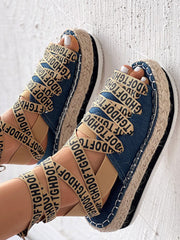Letter Platform Sandals