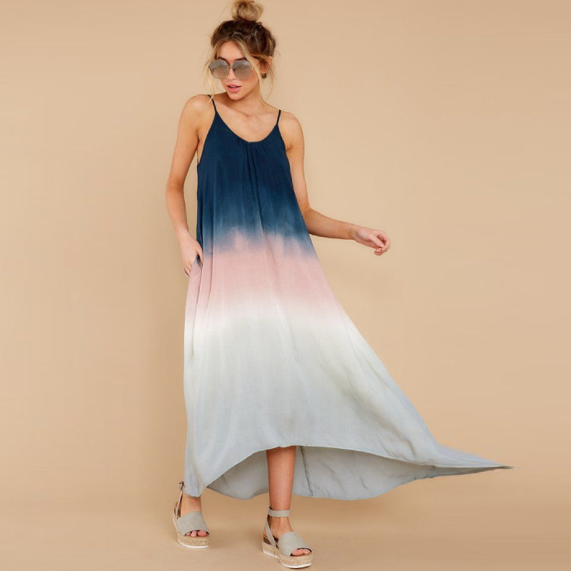 Flaxmaker Gradient Color Block Dress