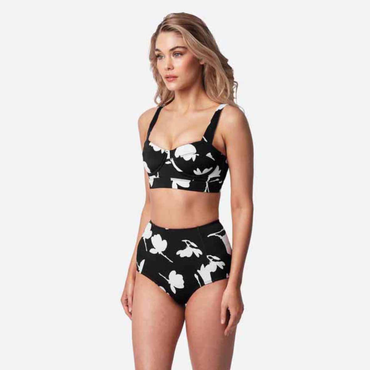 Plus Size Printed  High Waist Bikini Swimsuit
