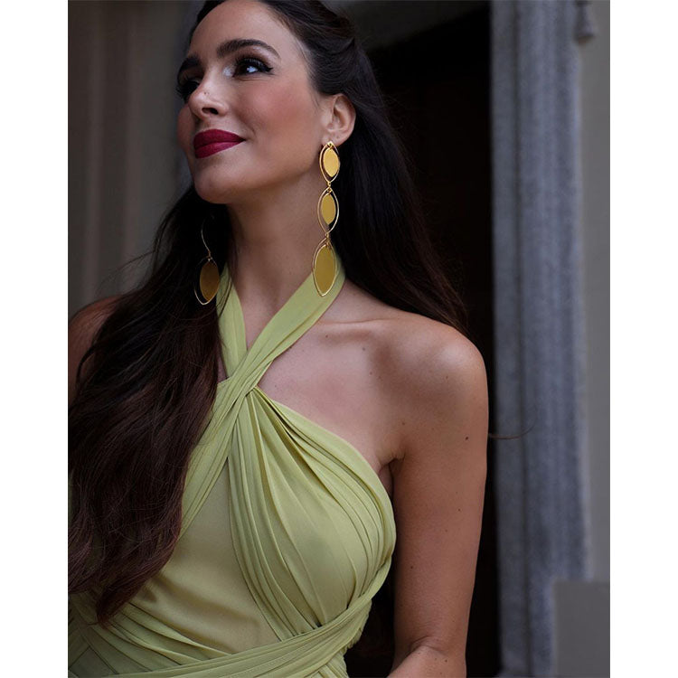 Halter Cross Backless Dress