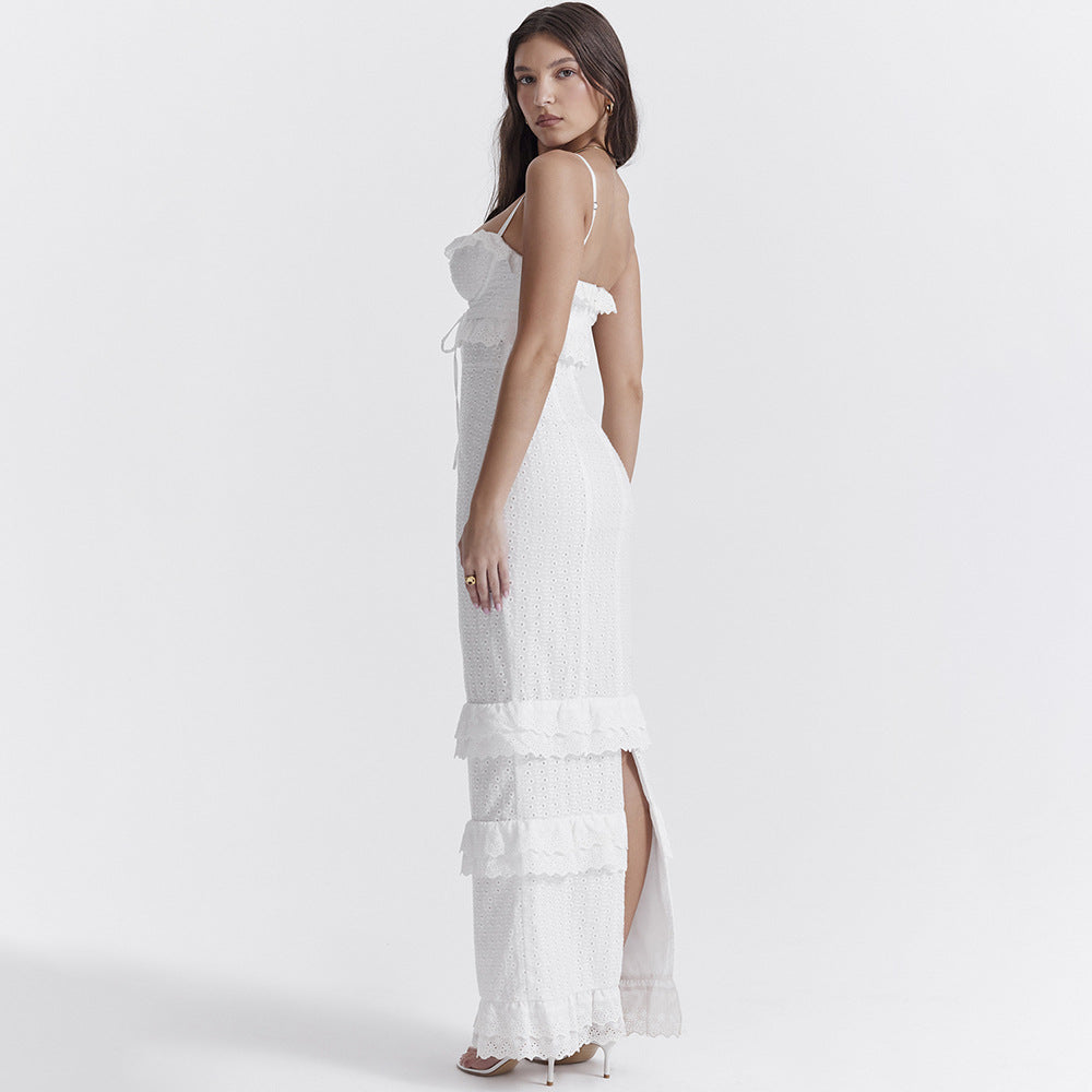 Sling Ruffles Sexy Midi Dress
