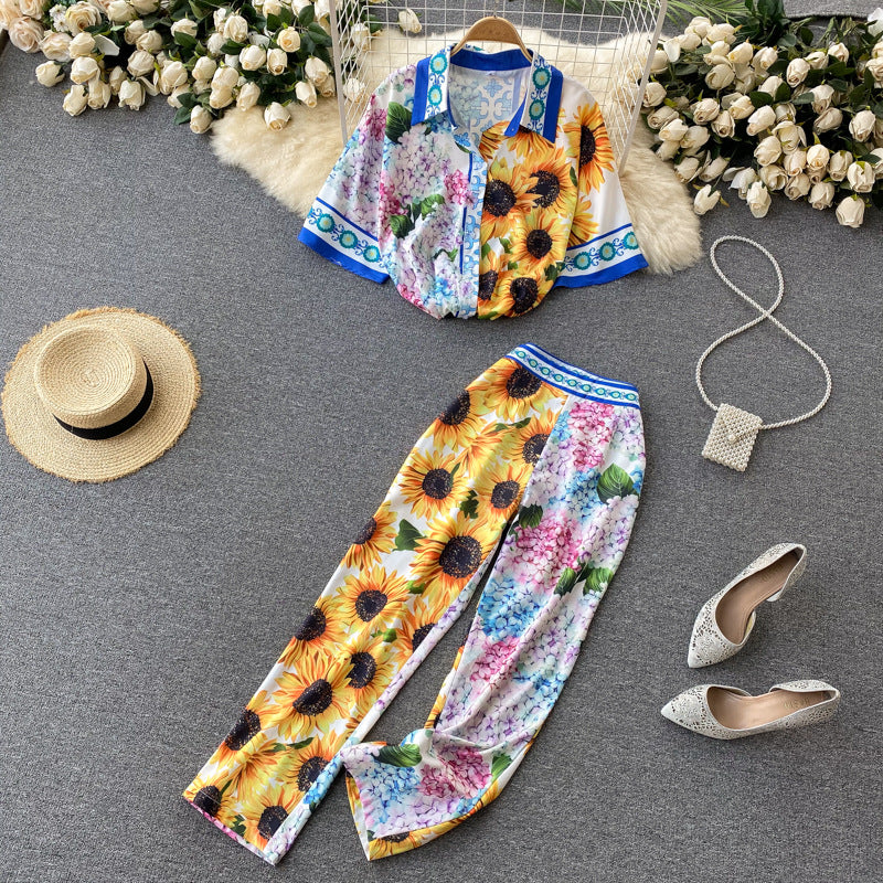 Flaxmaker Blossom Color Block Two Piece Set