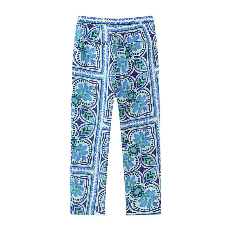 Graphic Printed Blue Shirt and Pants Set