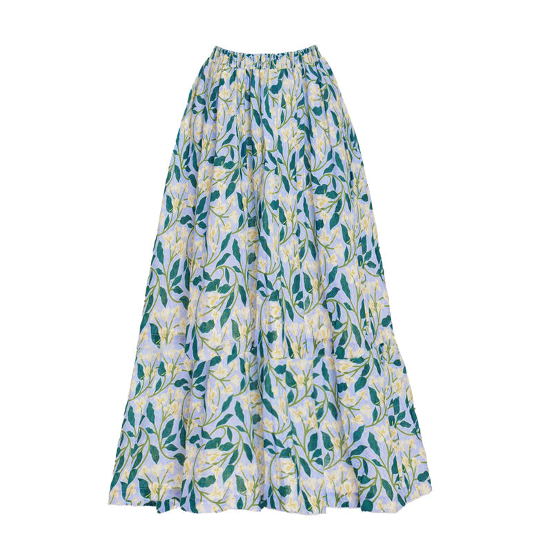 Blue Fiori di Limone Printed One Piece Swimsuit and Cover Up Flaxmaker