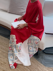 Printed Loose Round-neck Maxi Dresses