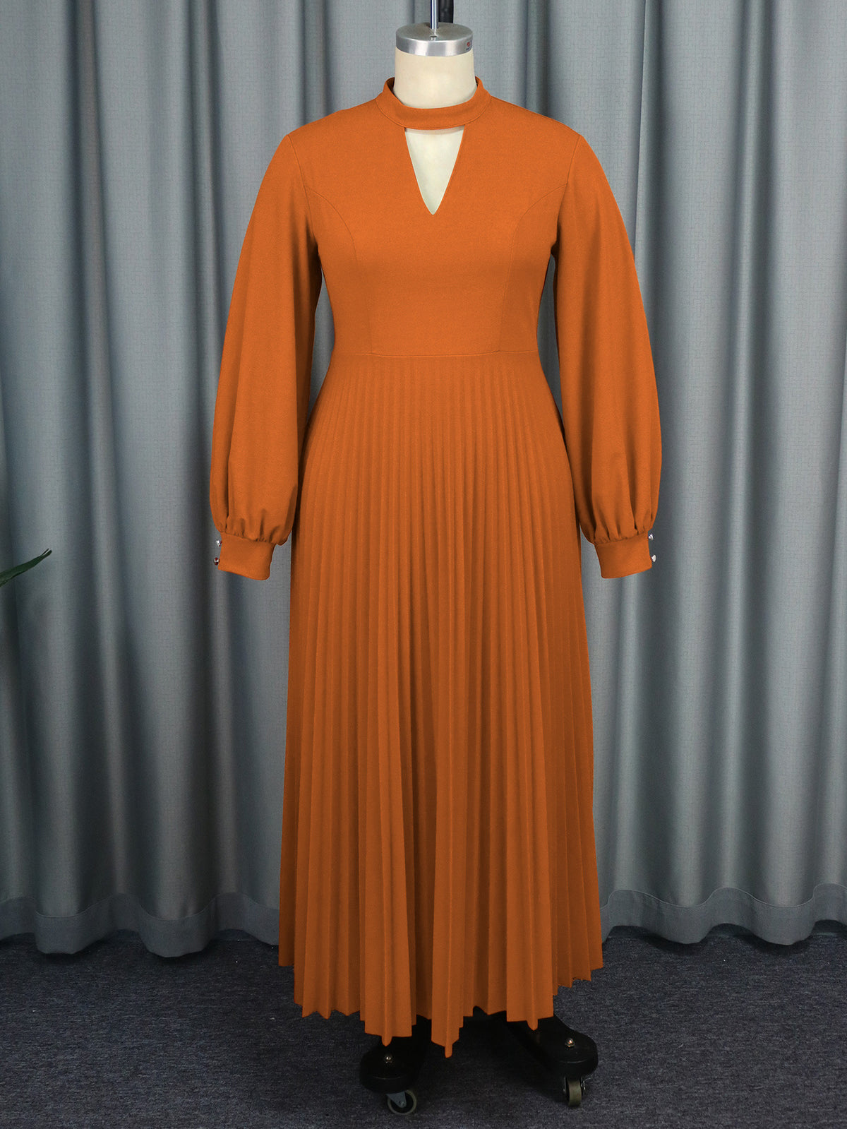 Plus Size Cutout Puff sleeve Dress