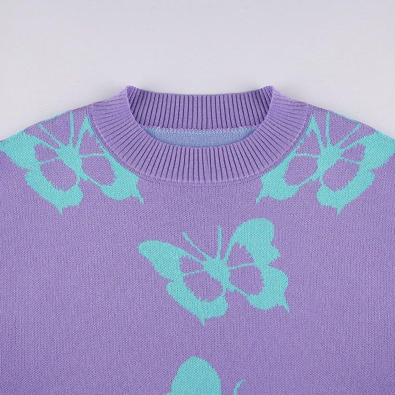 Butterfly Print Kawaii Jumper