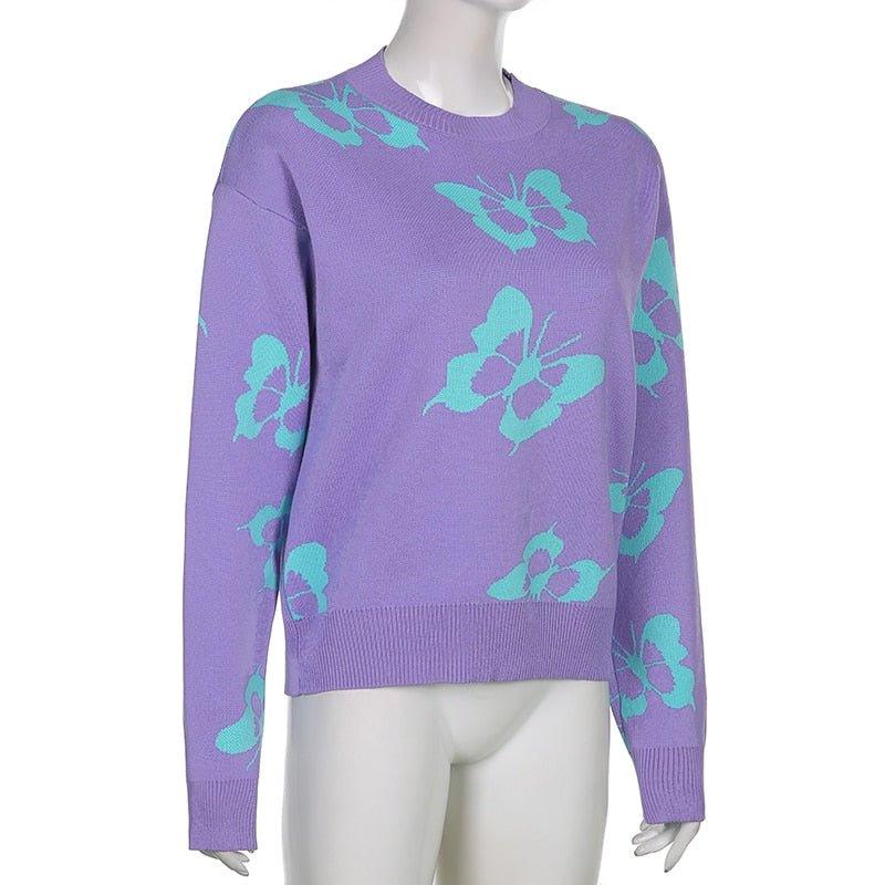 Butterfly Print Kawaii Jumper