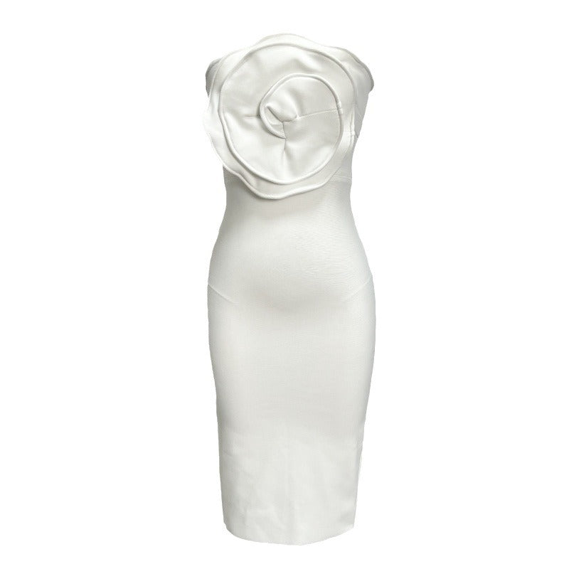 3D Flower Bandeau Bandage Dress
