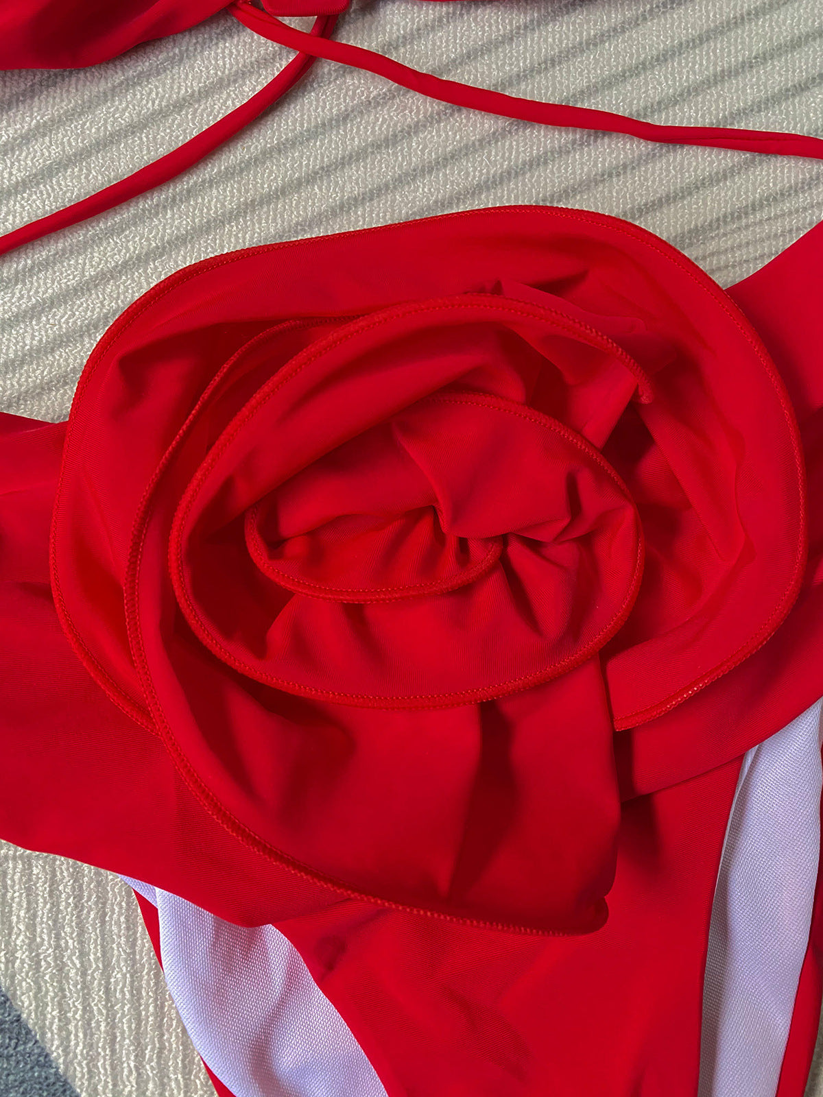 Halter 3D Flower High Waist Sexy Bikini