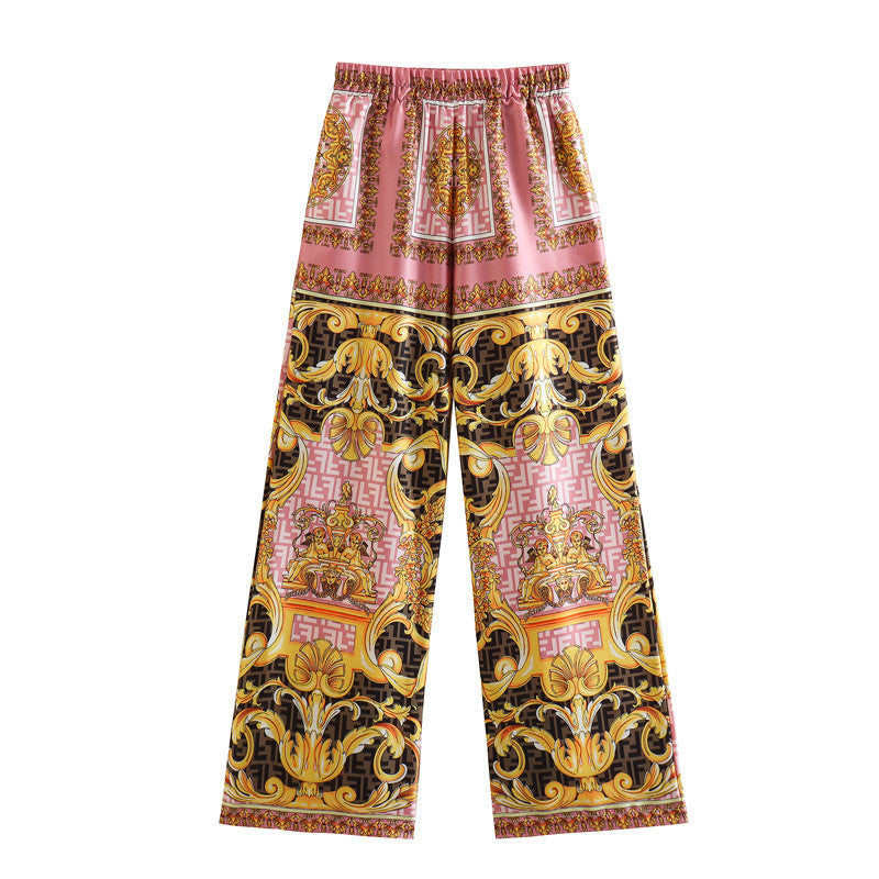 Casual Printed Shirt and Pants Set Flaxmaker