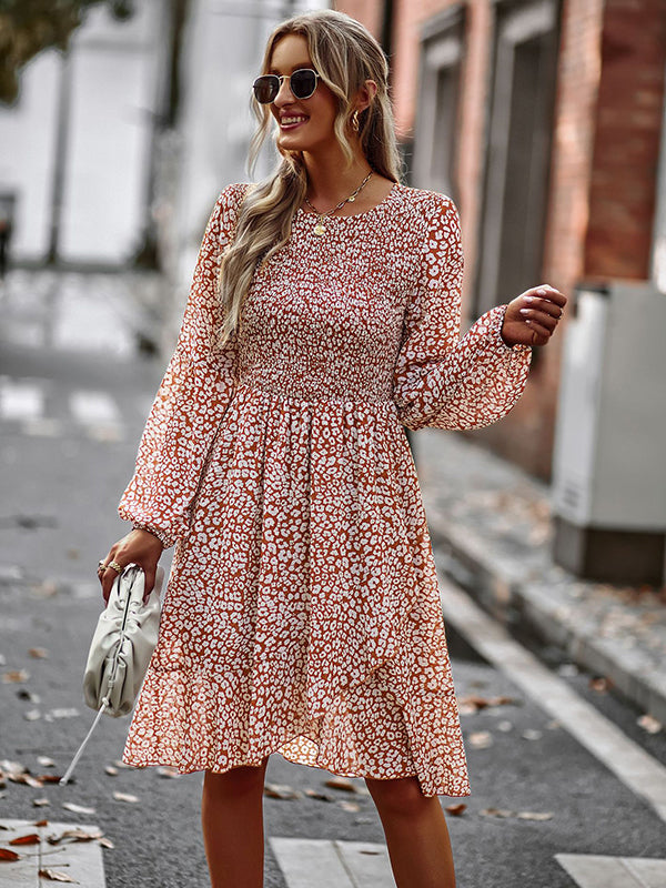 Bohemia Puff Sleeves Floral Dress