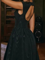 Solid Color Sleeveless A-Line Maxi Dresses