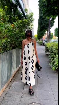 Ethnic One Shoulder Printed Dress