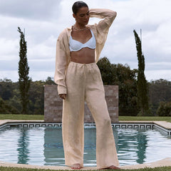 Fashion Casual Solid Color Shirt and Pants