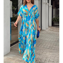 V Neck Printed Dress