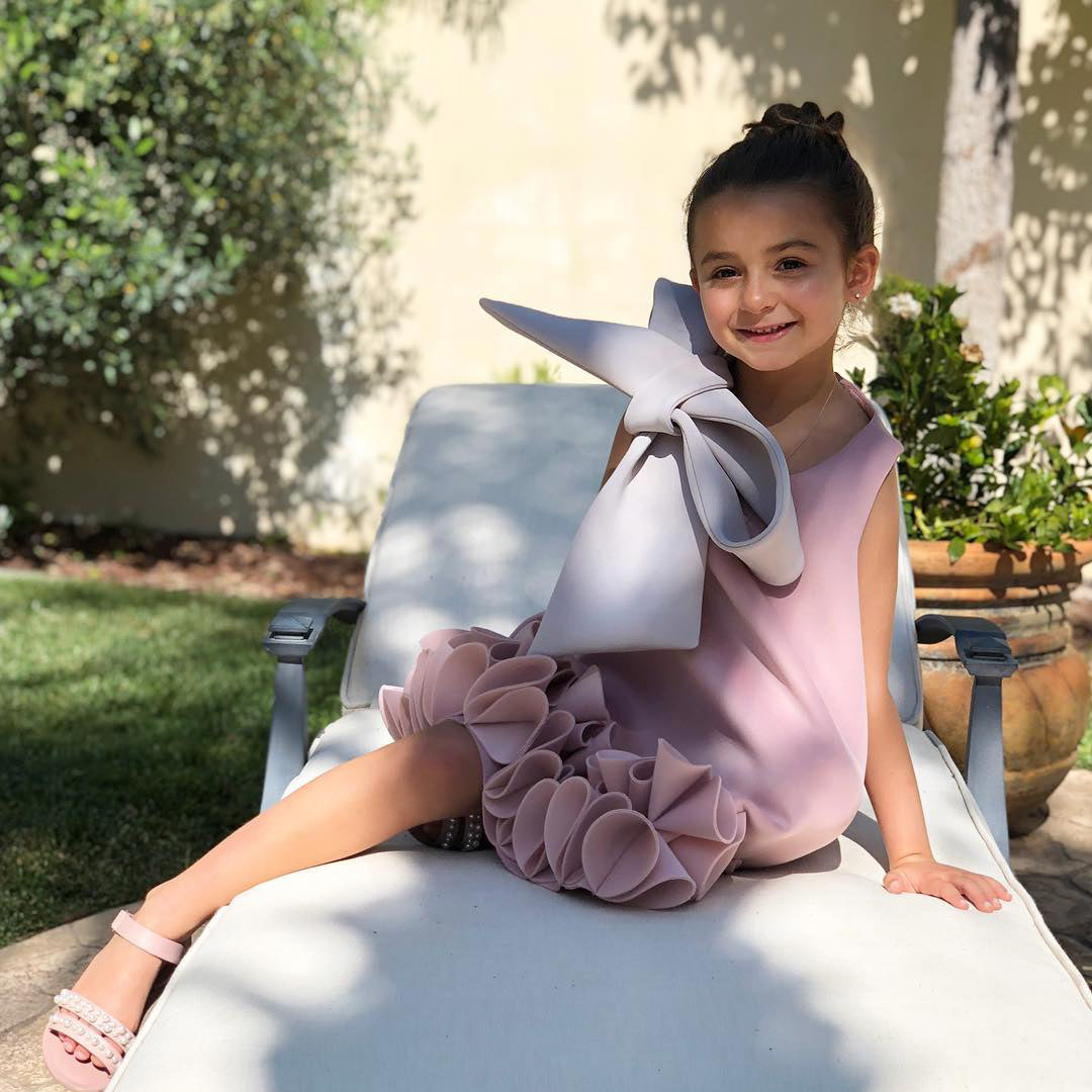 Kid Bow Sleeveless Lace Dress