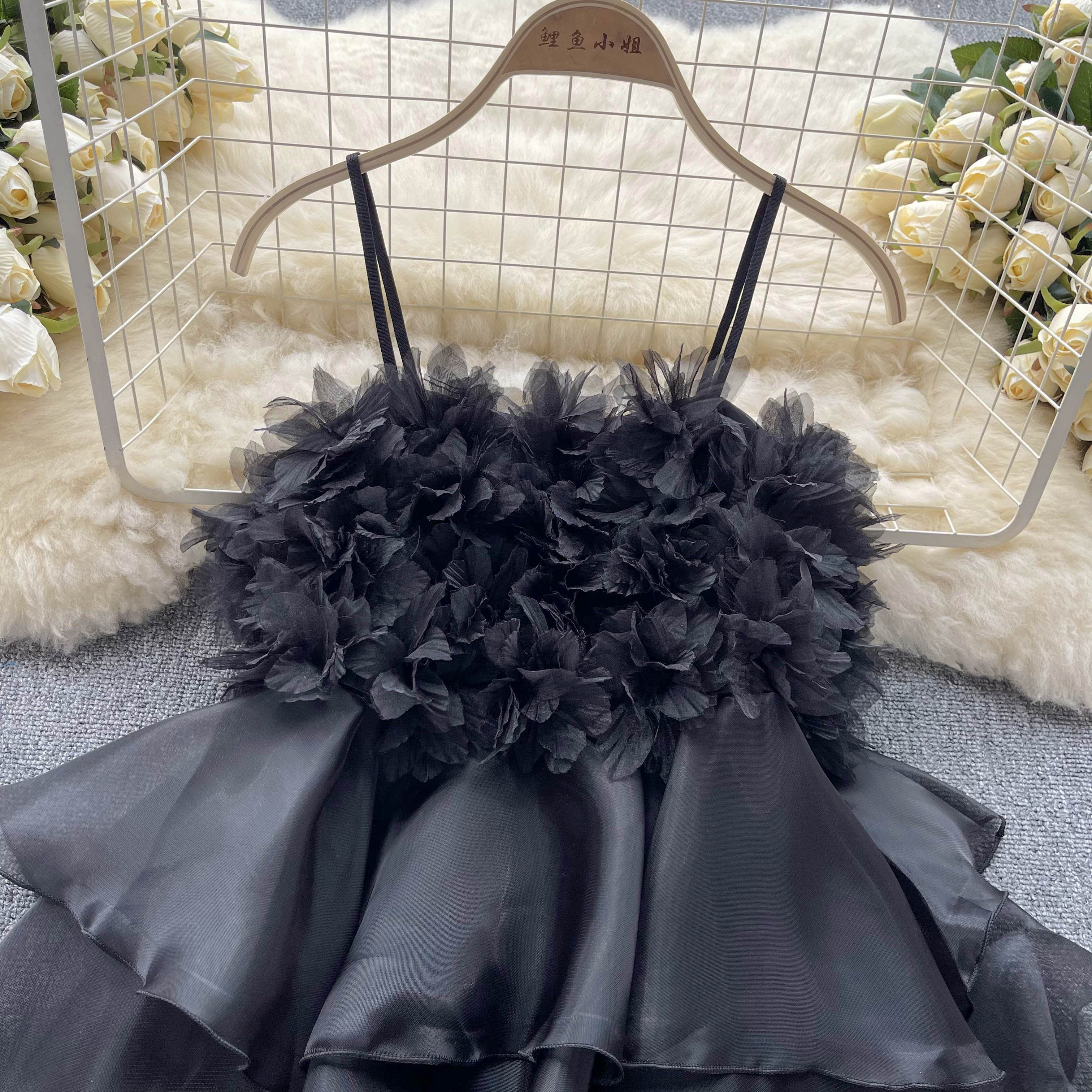 Sweet 3D Flower Organza Top