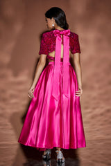Bowknot Decor Sequin Two Piece Set