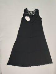 OSHOPLIVE Loose Sleeveless Hollow Solid Color Split-Joint Round-Neck Maxi Dresses