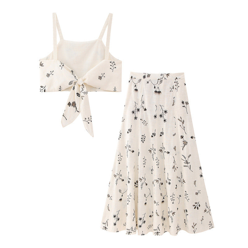 Lace up Sling Cami and Skirt Set