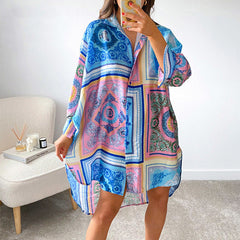 Exotic Style Long-sleeved Single-breasted Printed Shirt