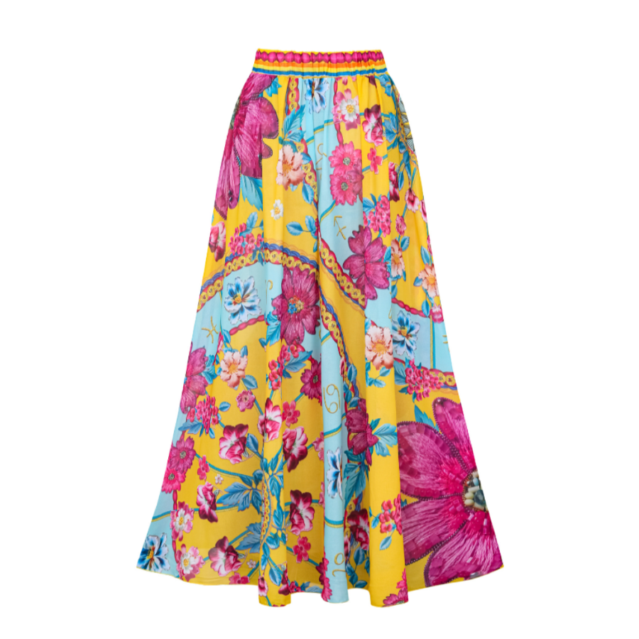 Constellation Flower Print One Shoulder One Piece Swimsuit and Sarong (Shipped on Jan 4th)