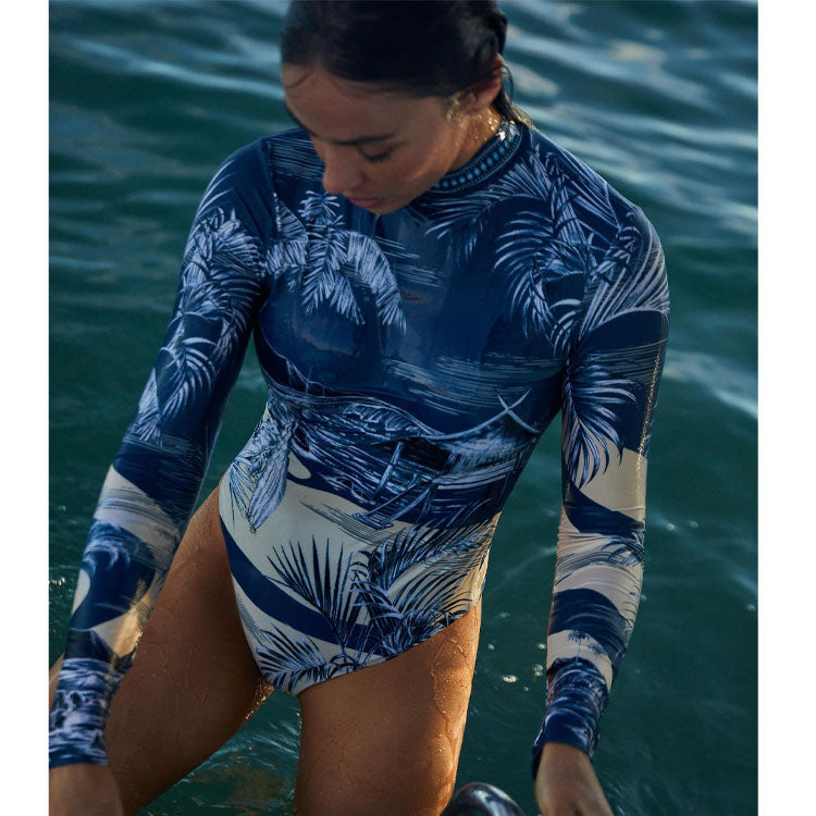 Backless Printed One Piece Swimsuit