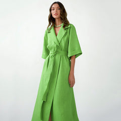 Fashion Lace Up Solid Color Dress