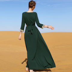 Elegant Vintage Embroidered Lace Dress