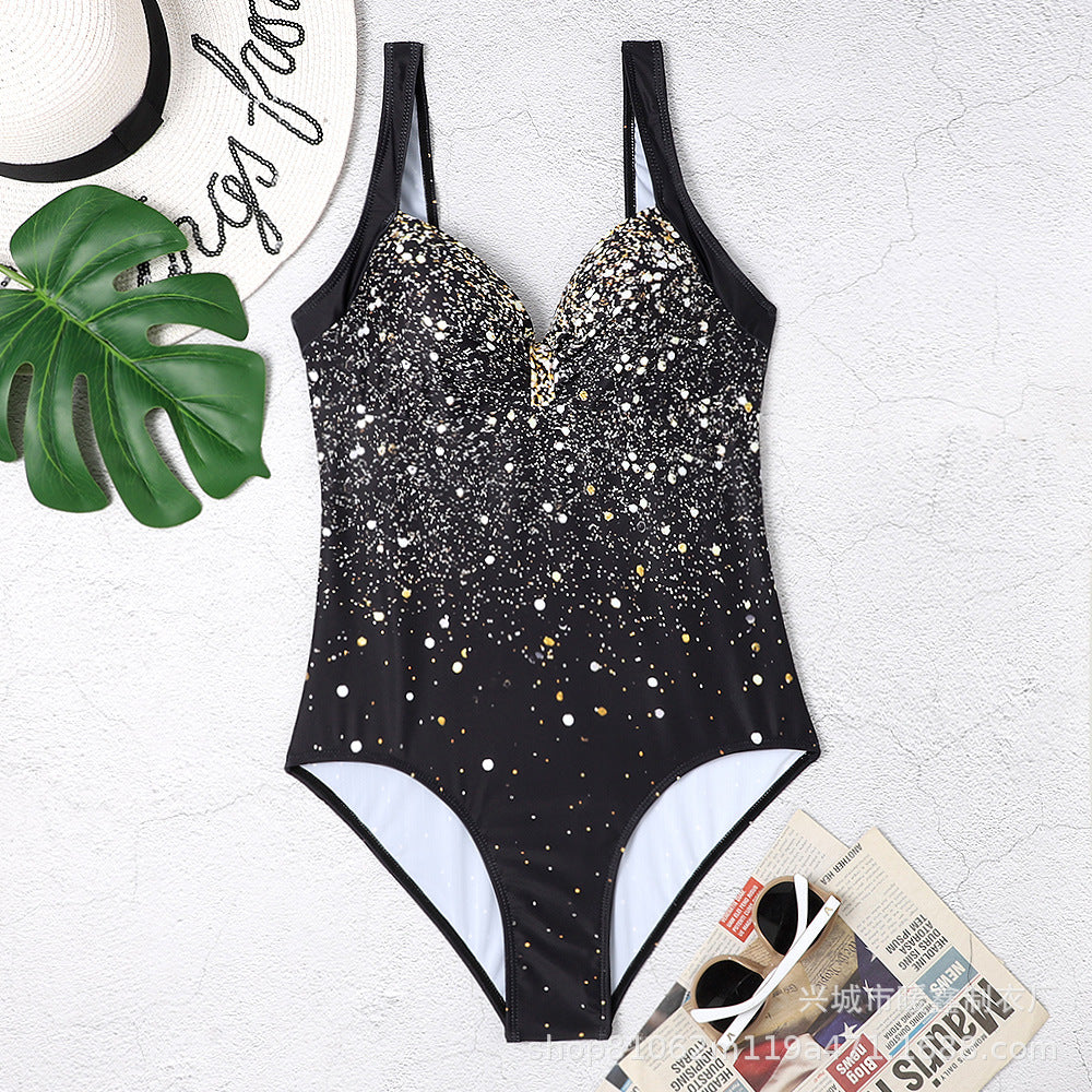Printed One Piece Swimsuit and Sarong Flaxmaker