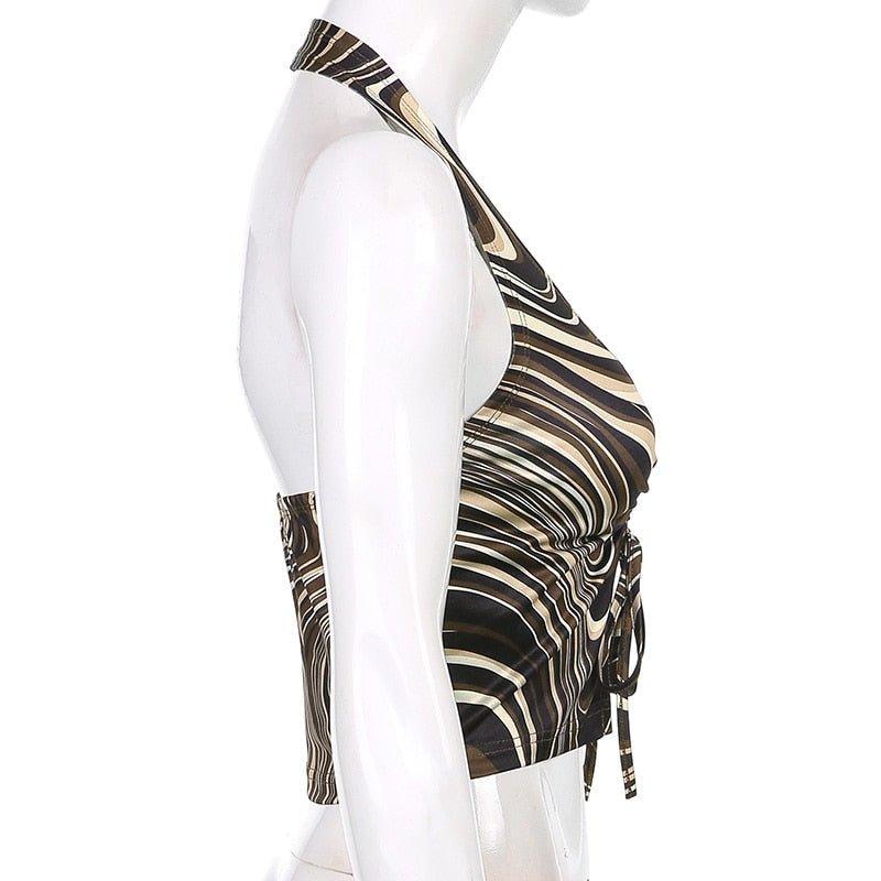 Daisy V Neck Halter Top