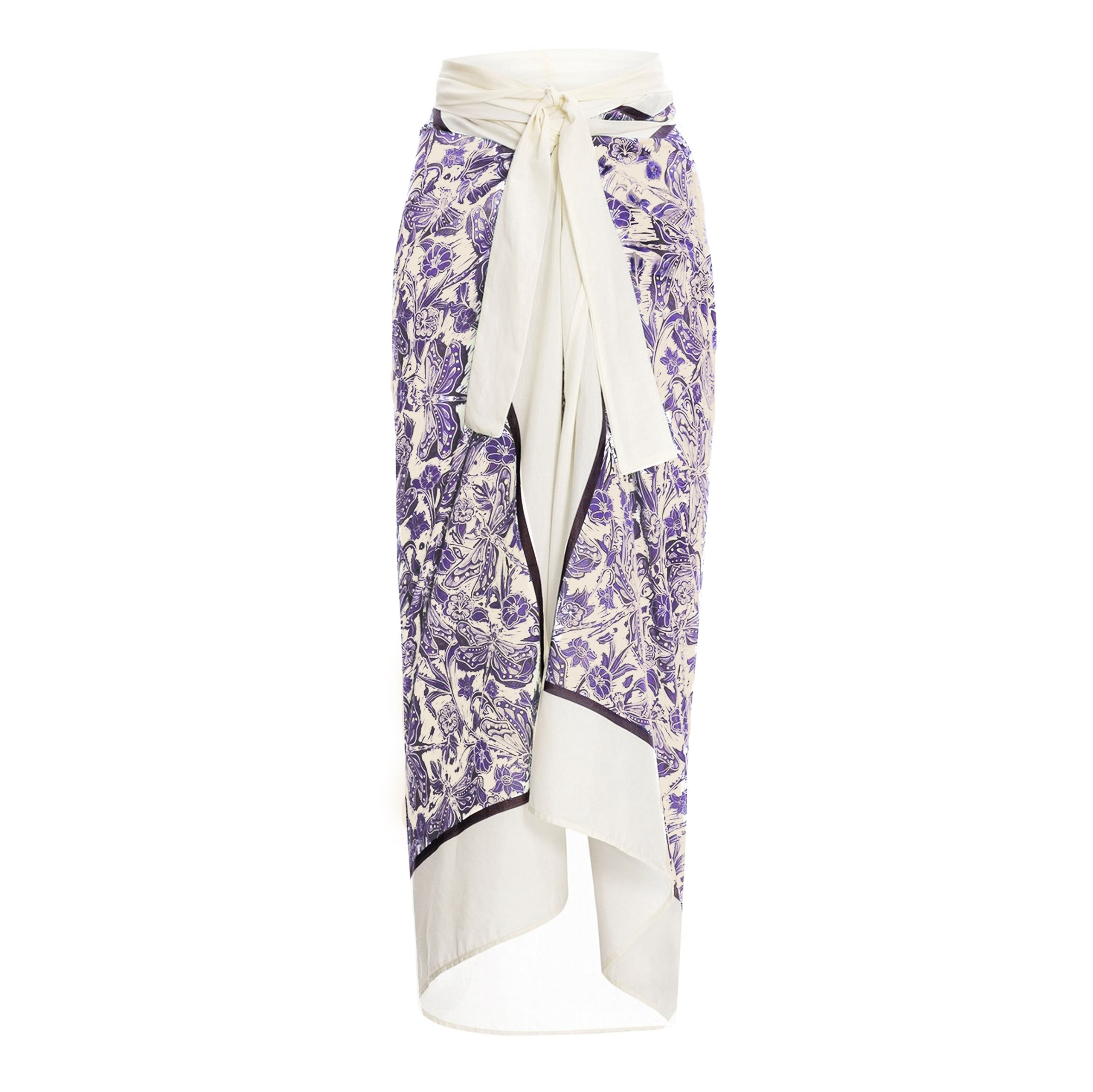Dragonfly Printed Purple Swimsuit and Sarong Flaxmaker