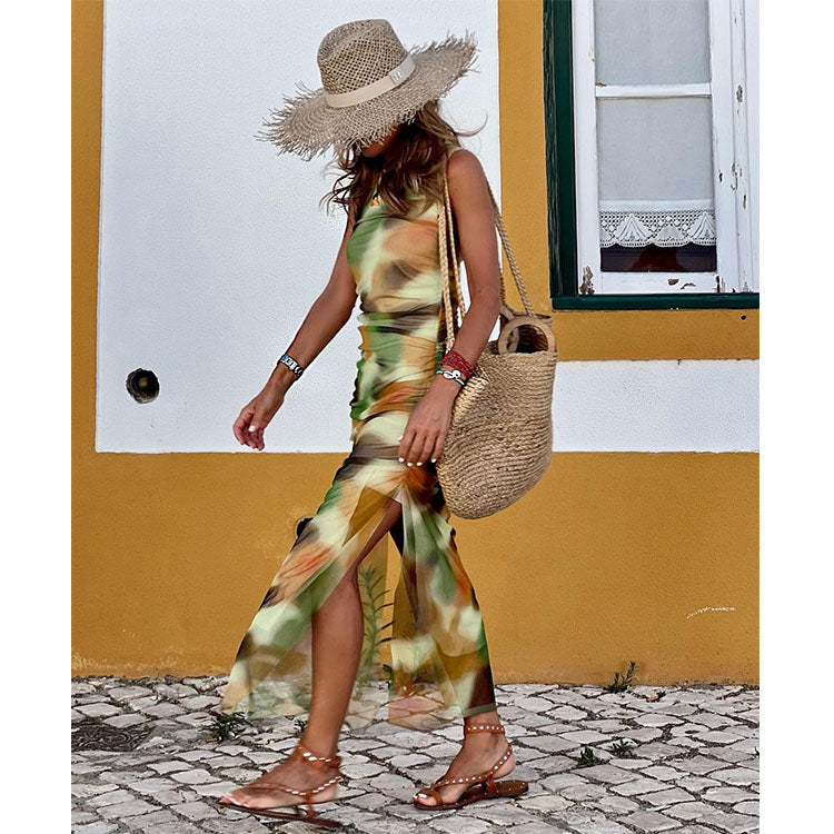 Tulle Printed Dress