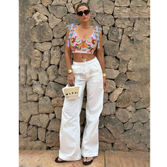 Tie-shoulder Printed High Waist Bikini Swimsuit and Skirt(Shipped on Jan 11th)