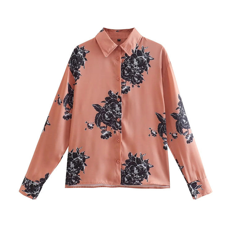 Fashion Casual Blossom Printed Shirt and Pants