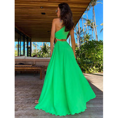 One Shoulder Cut Out Maxi Dress