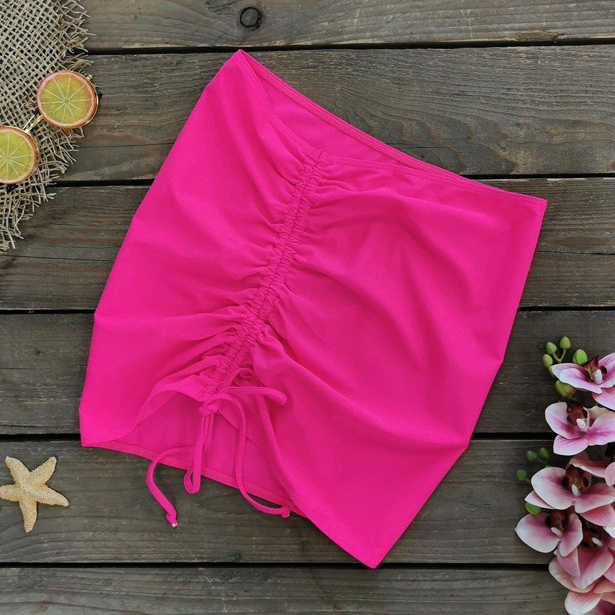Oblique Shoulder Cutout One Piece Swimsuit and Sarong