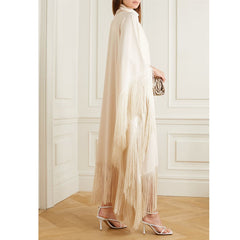 Tassel Solid Color Maxi Dress
