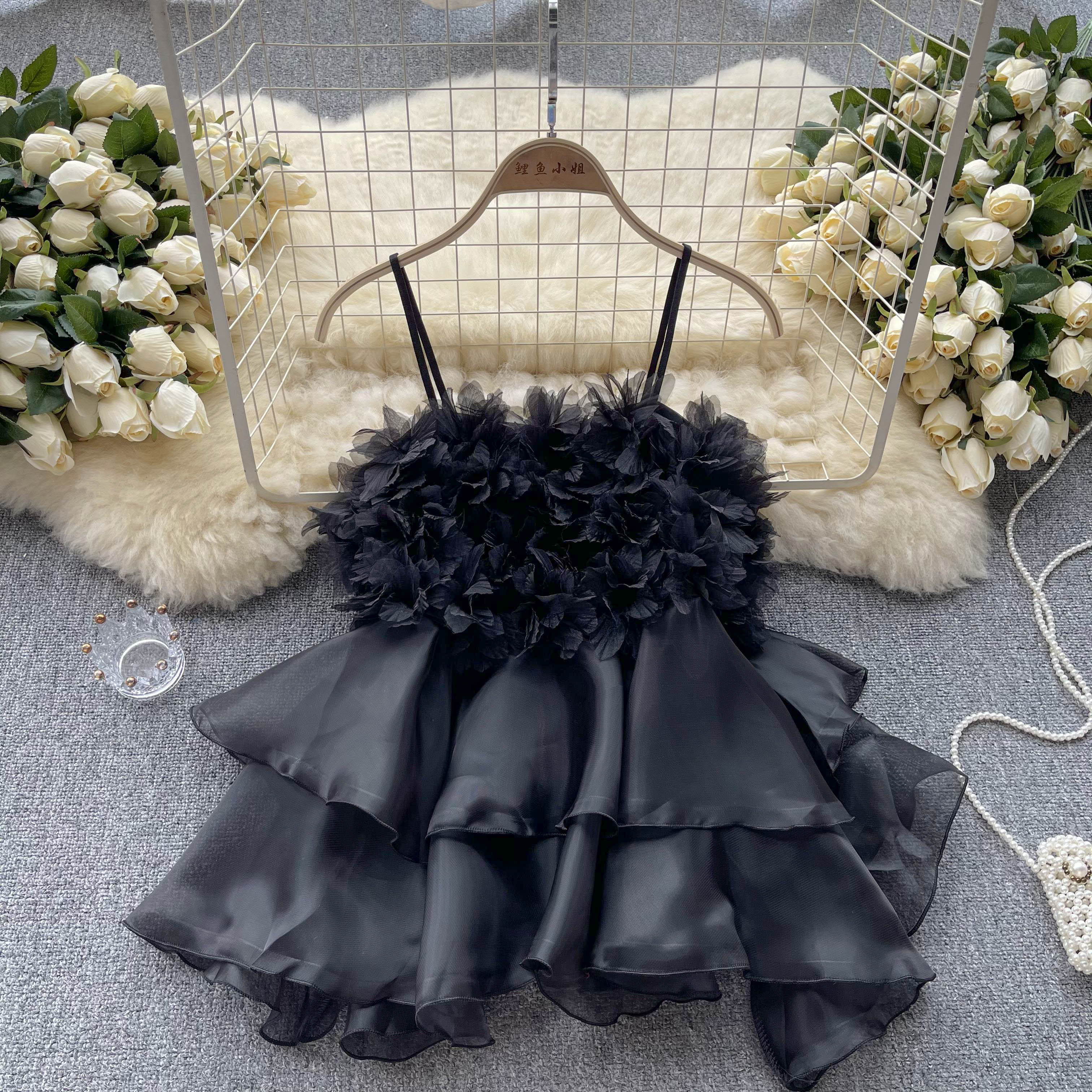 Sweet 3D Flower Organza Top