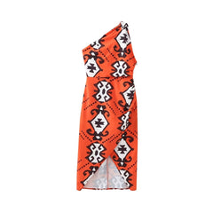 One Shoulder Printed Dress