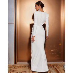 Pleated Cutout Cross Maxi Dress