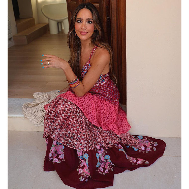 Ruffle Ethnic Maxi Dress