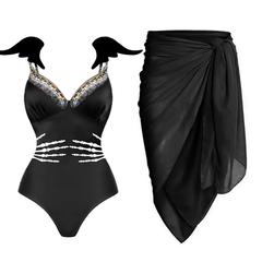 Flaxmaker Halloween Special Limited Edition Devil Wings One Piece Swimsuit