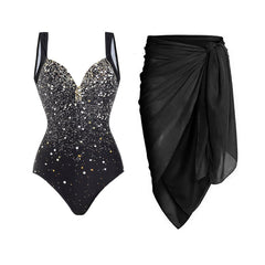 Printed One Piece Swimsuit and Sarong Flaxmaker