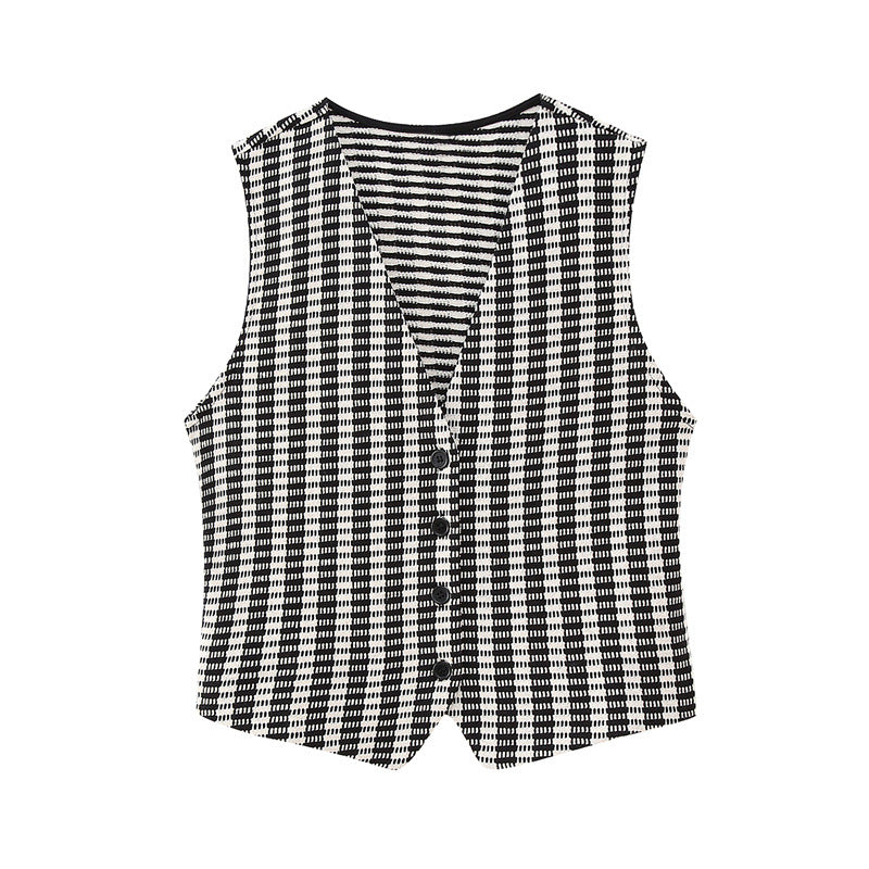 Fashion Plaid Printed Top and Pants Set